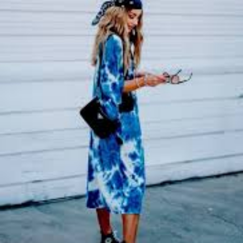 Dressed In Lala - Blue Tie-Dye Ozzy Dress